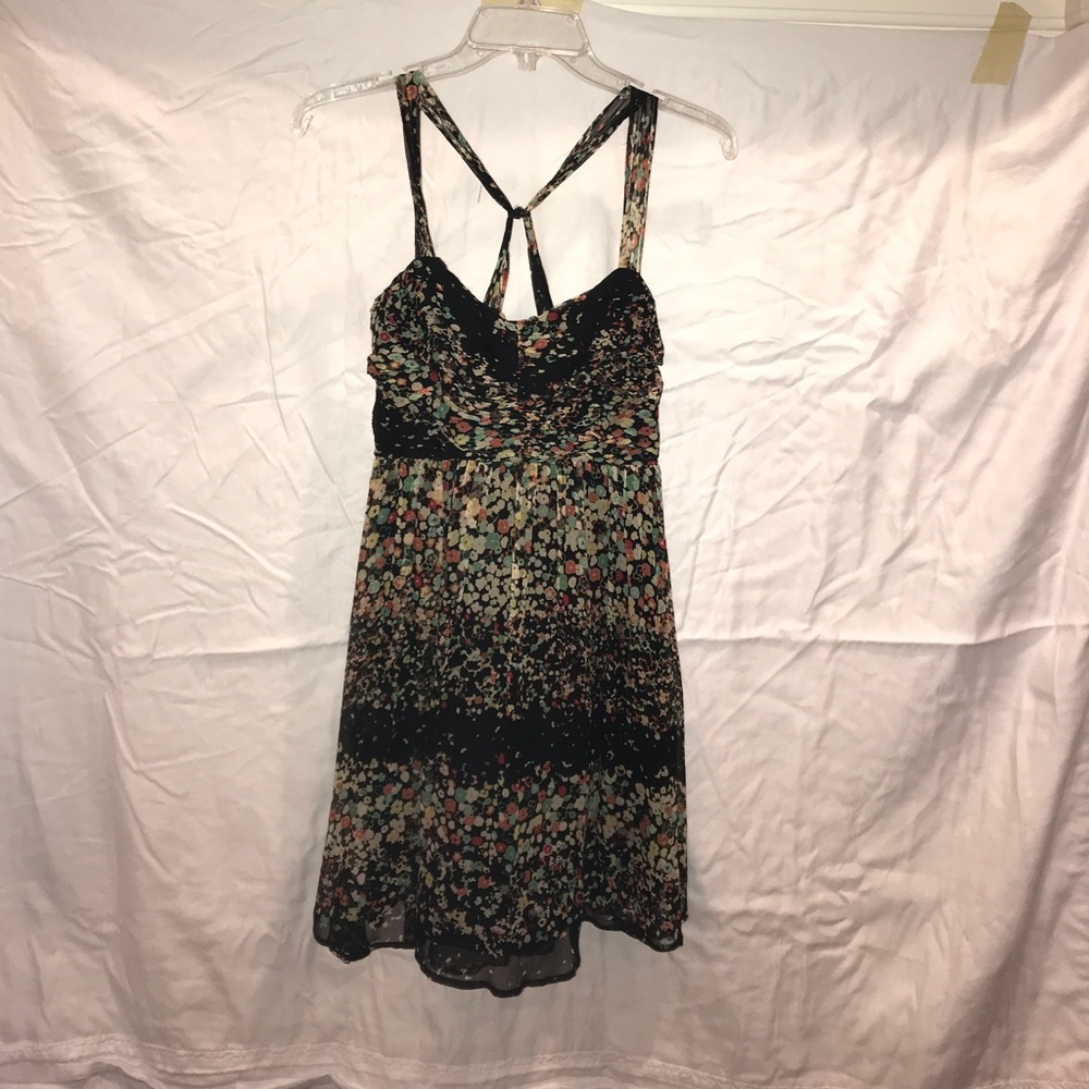 Ella Moss Black Floral Dress Size Small